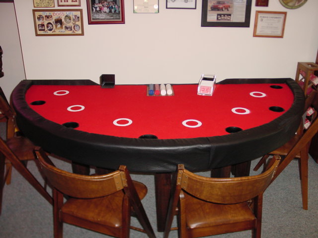 wooden blackjack table